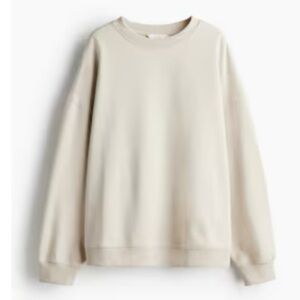 H&M Cream Oversized Crewneck Sweatshirt